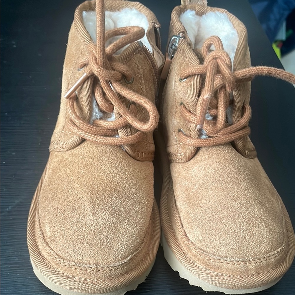 UGG Tan Suede Ankle Boots with Laces